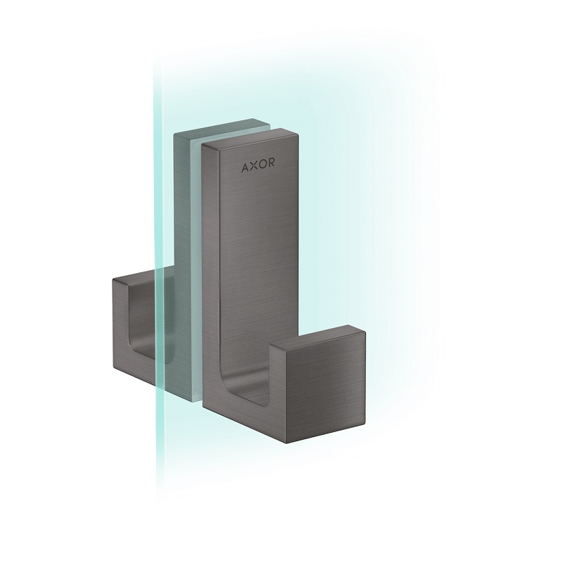 AXOR Universal Rectangular Shower Door Handle in Brushed Black Chrome
