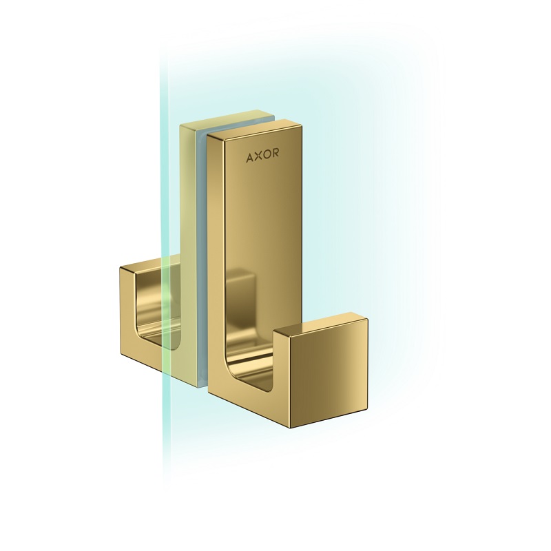 AXOR Universal Rectangular Shower Door Handle in Polished Gold Optic