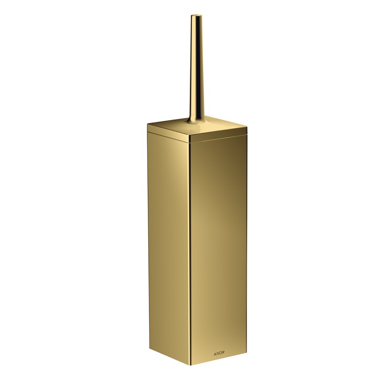 AXOR Universal Rectangular Toilet Brush Holder in Polished Gold Optic