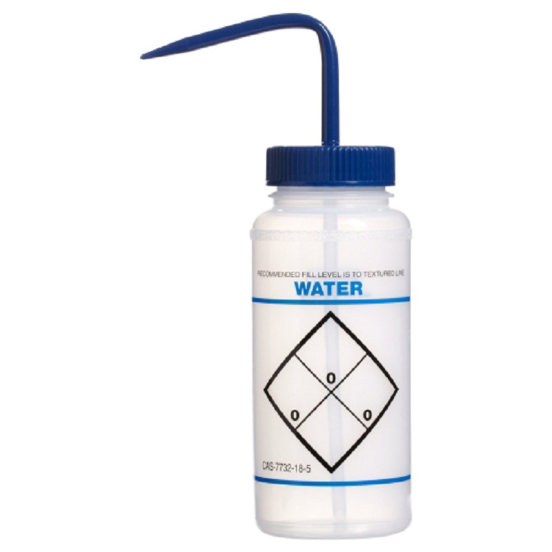 Water Wash Bottle 16 oz with 53mm Blue Cap
