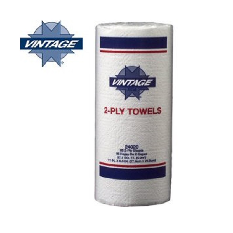 Vintage Towel 8"X11" Household Roll White 80 Sheets per Roll 30 Rolls per Case