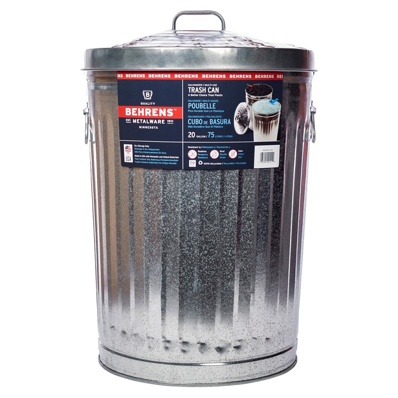 Can 20 Gal Galvanized Garbage with Lid 
