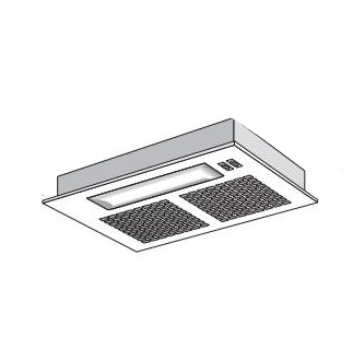Range Hood Blower 250 CFM Includes Vent & Light for Hood for Exterior Exhaust Silver