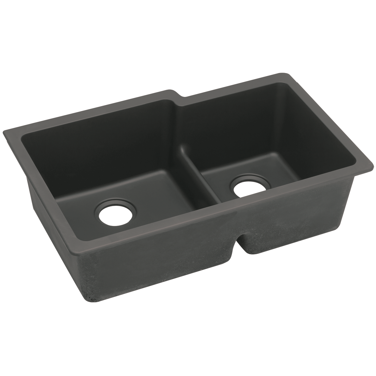 Quartz Classic 33x20-1/2x9-1/2" Double Bowl Sink Black