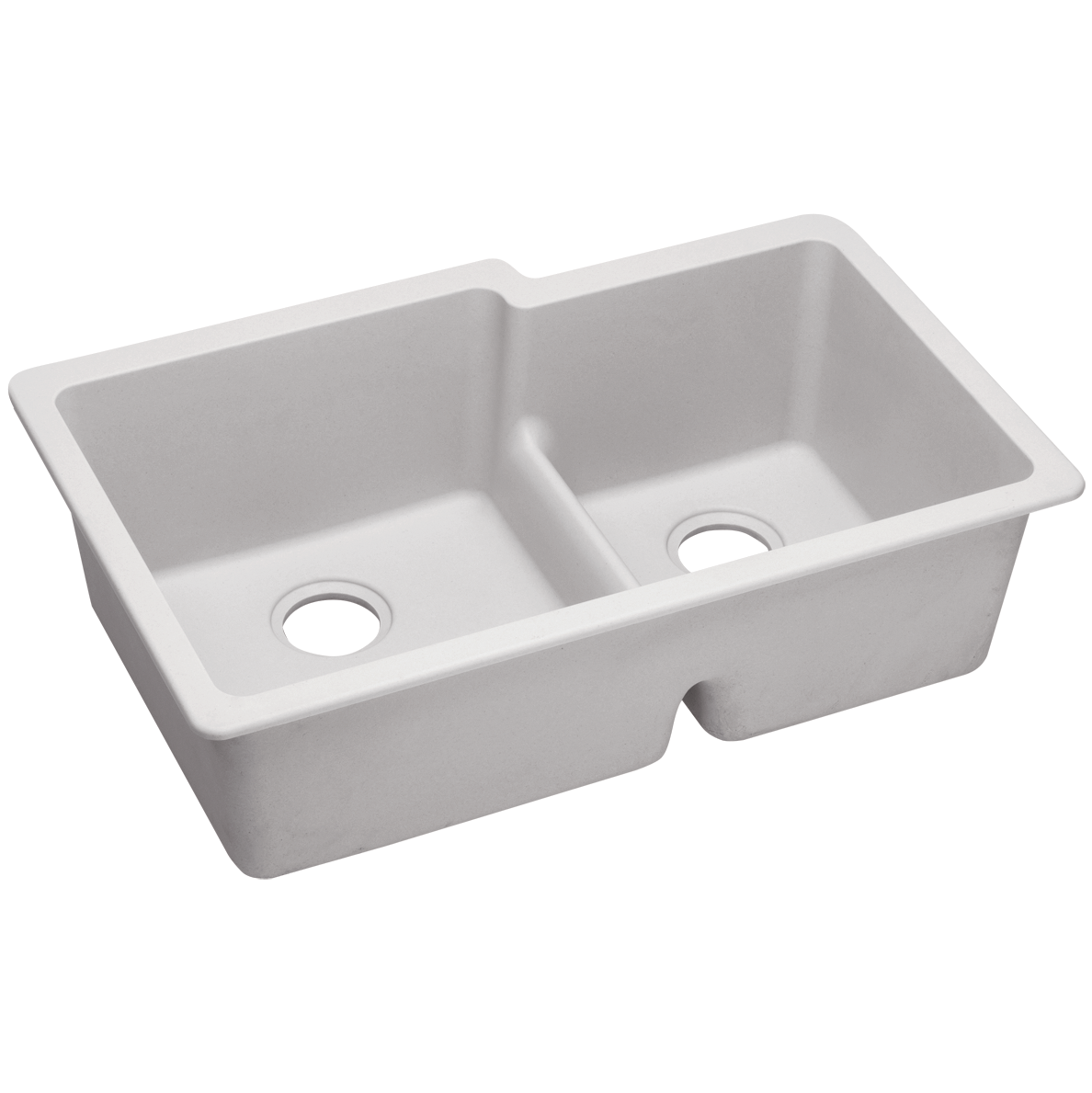 Quartz Classic 33x20-1/2x9-1/2" Double Bowl Sink White