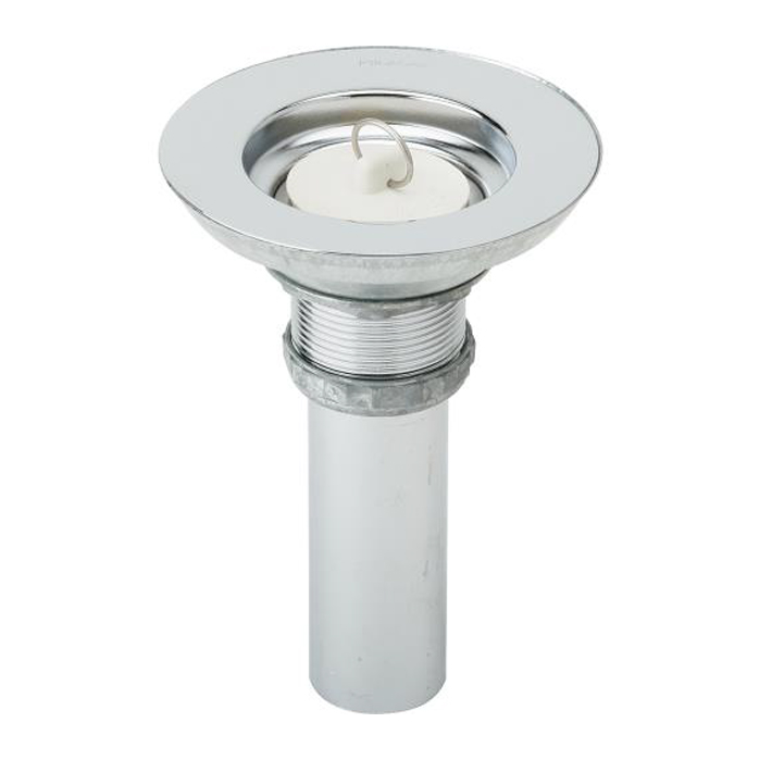 Drain w/Rubber Stopper Stainless Steel Polished