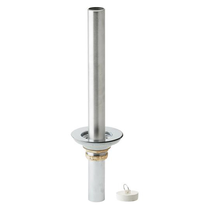 Drain 3-1/2" w/Removable Standpipe 13" Rubber Stopper Stainless Steel Polished