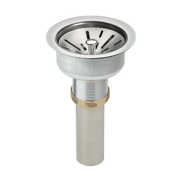 Drain 3-1/2" Fitting 304 Stainless Steel Body, Strainer Basket & Chrome Plated Brass Tailpiece Polished