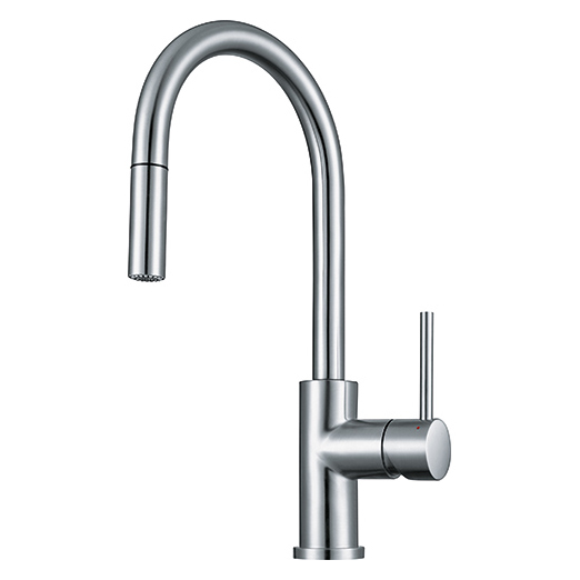 Cube Single Hole Bar/Prep Faucet in Stainless Steel