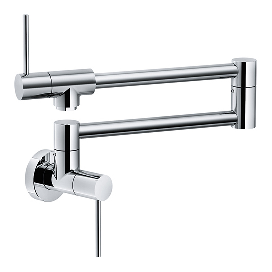 Pescara Wall Mount Pot Filler in Polished Chrome