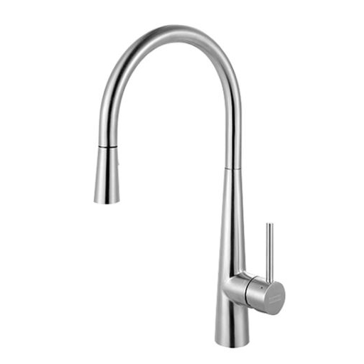 Steel Single Hole Pull-Down Kitchen Faucet in Stainless