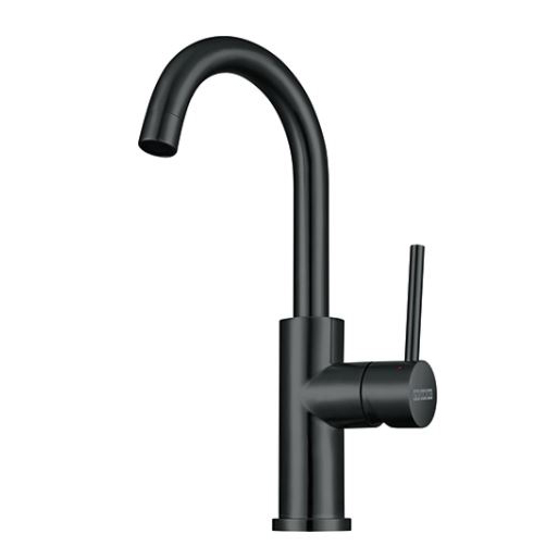 Cube Single Hole Bar Faucet in Black Stainless Steel