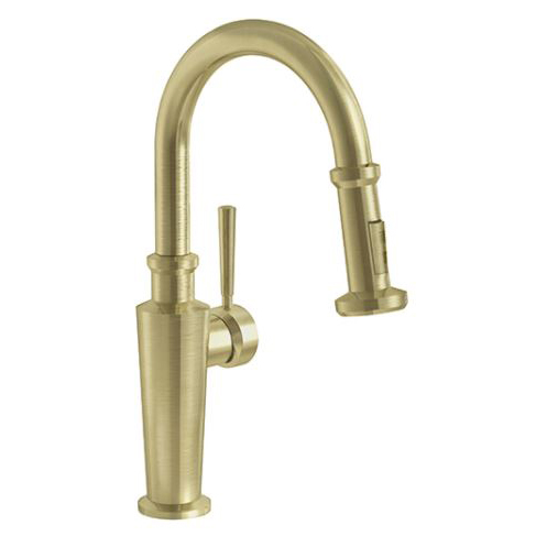 Absinthe Single Hole Pull-Down Prep Faucet in Satin Brass