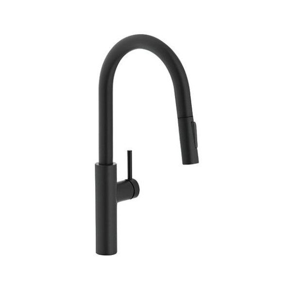 Pescara Single Hole Pull-Down Kitchen Faucet in Matte Black