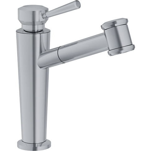 Absinthe Single Hole Pullout Kitchen Faucet in Satin Nickel