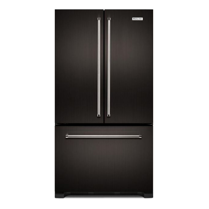 KitchenAid 22 cu ft 36" French Door Refrigerator in Black Stainless