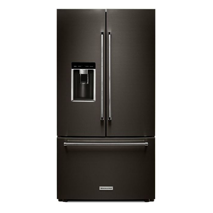 KitchenAid 23.8 cu ft 36" French Door Refrigerator in Black Stainless