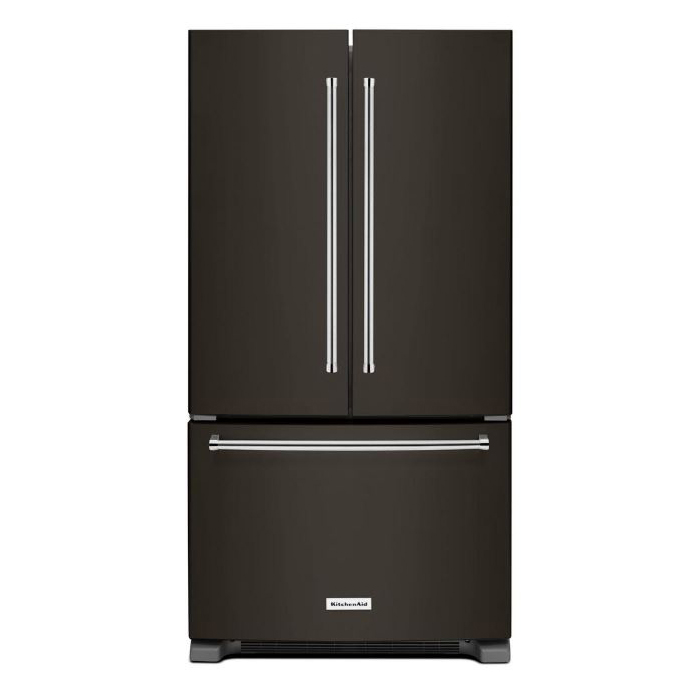 KitchenAid 25 cu ft 36" French Door Refrigerator in Black Stainless
