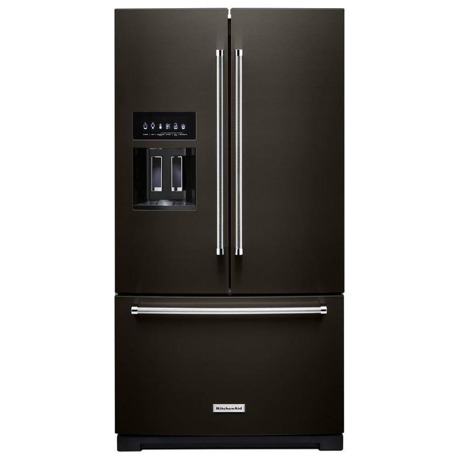 KitchenAid 27 cu ft 36" French Door Refrigerator in Black Stainless