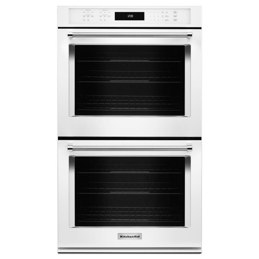 KitchenAid 30" Double Wall Oven w/Even-Heat Convection in White