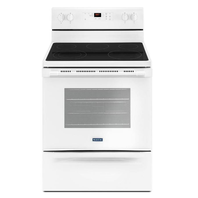 Maytag 30" Electric Range w/Shatterproof Cooktop in White