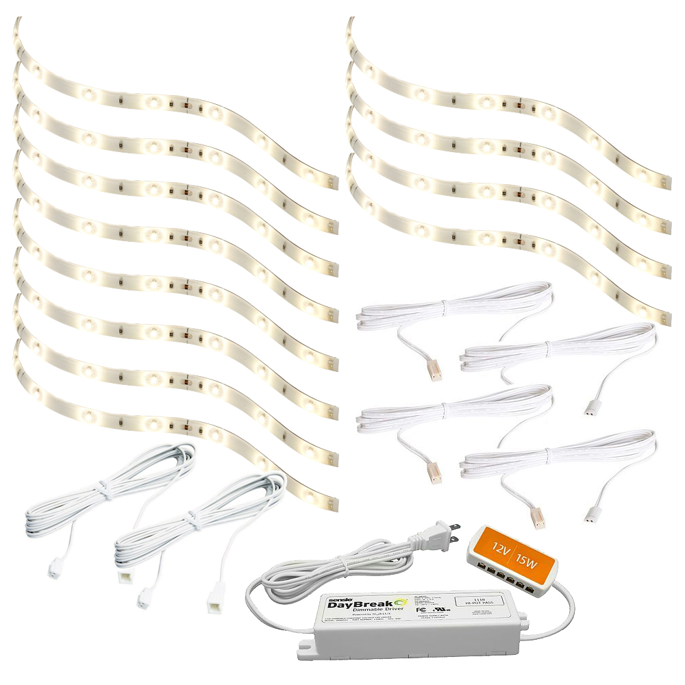 Under Cabinet Flexible Lighting Kit LED Strip Dimmable Warm White