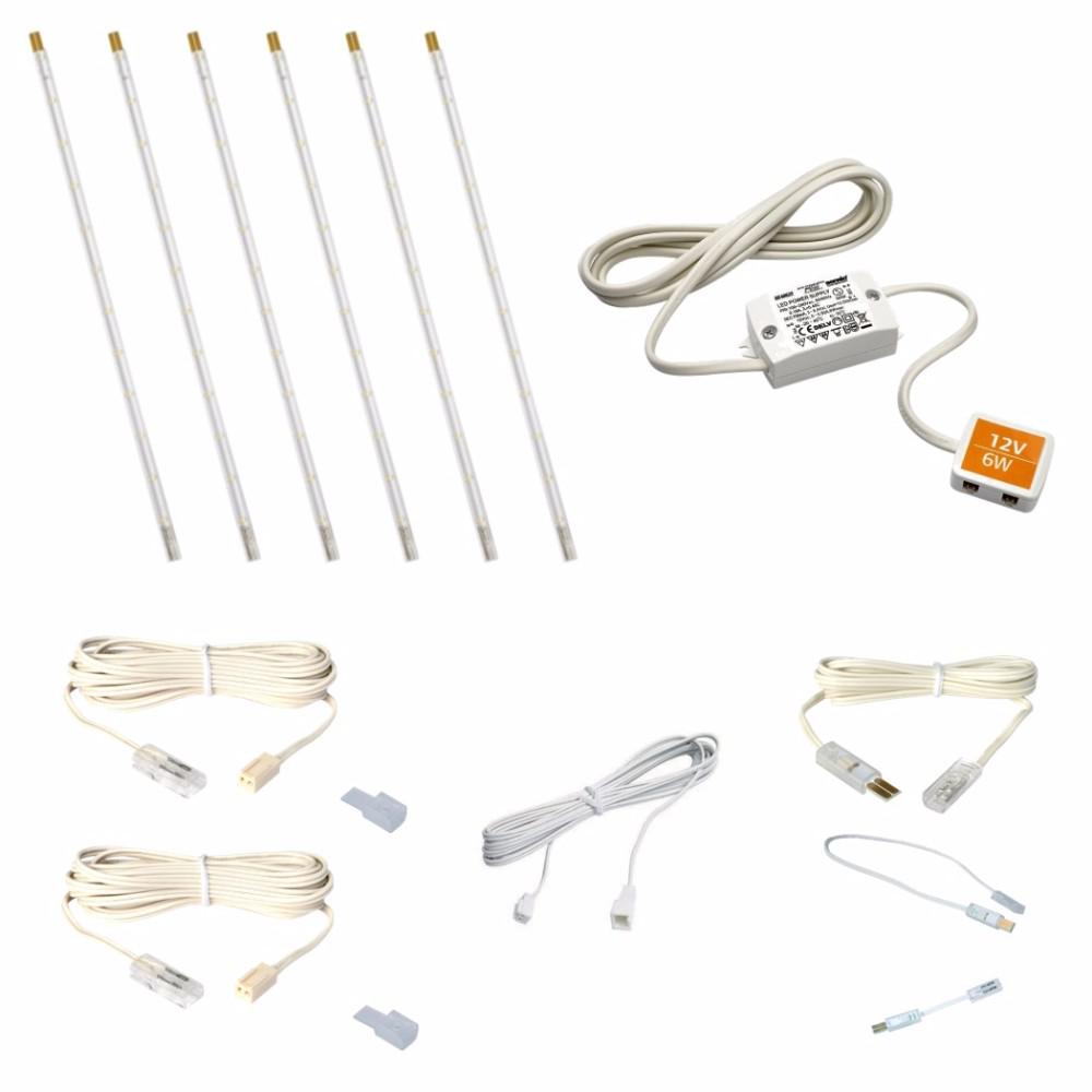 Rigid LED Strip Light Kit 11.81" Warm White 6 Pack