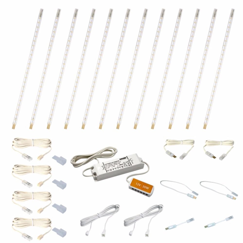 Rigid LED Strip Light Kit 11.22" Cool White 12 Pack