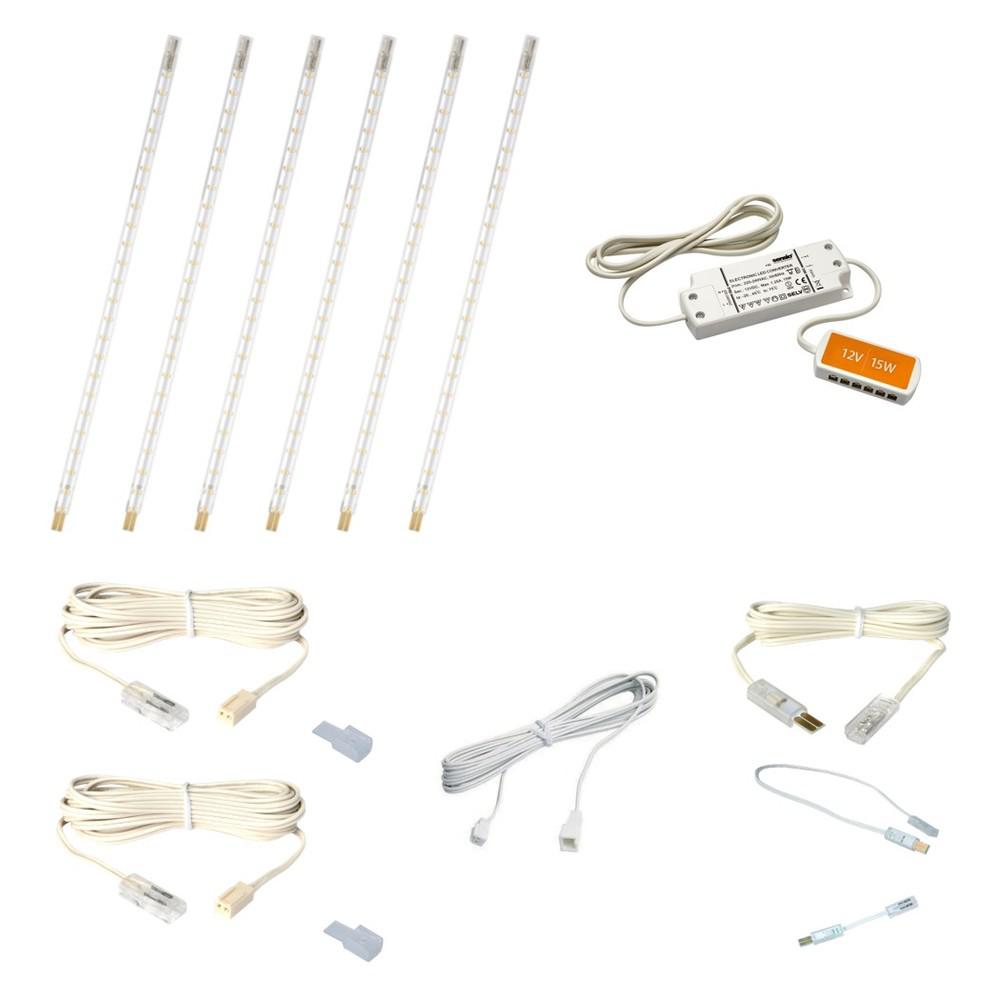 Rigid LED Strip Light Kit 11.22" Cool White 6 Pack