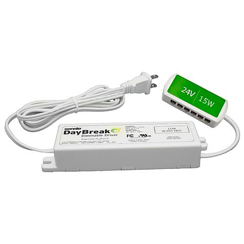 DayBreak Driver 24V 15W Dimmable w/12 Port ML Block for Use Green Color Coded Products