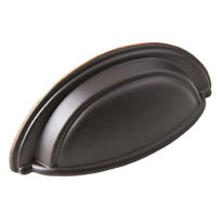 Oval 3" Cup Pull in Oil Rubbed Bronze
