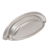 Oval 3" Cup Pull in Satin Nickel