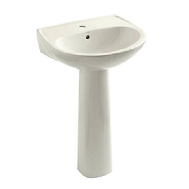 Sacramento Pedestal Sink & Base in Biscuit w/1 Faucet Home