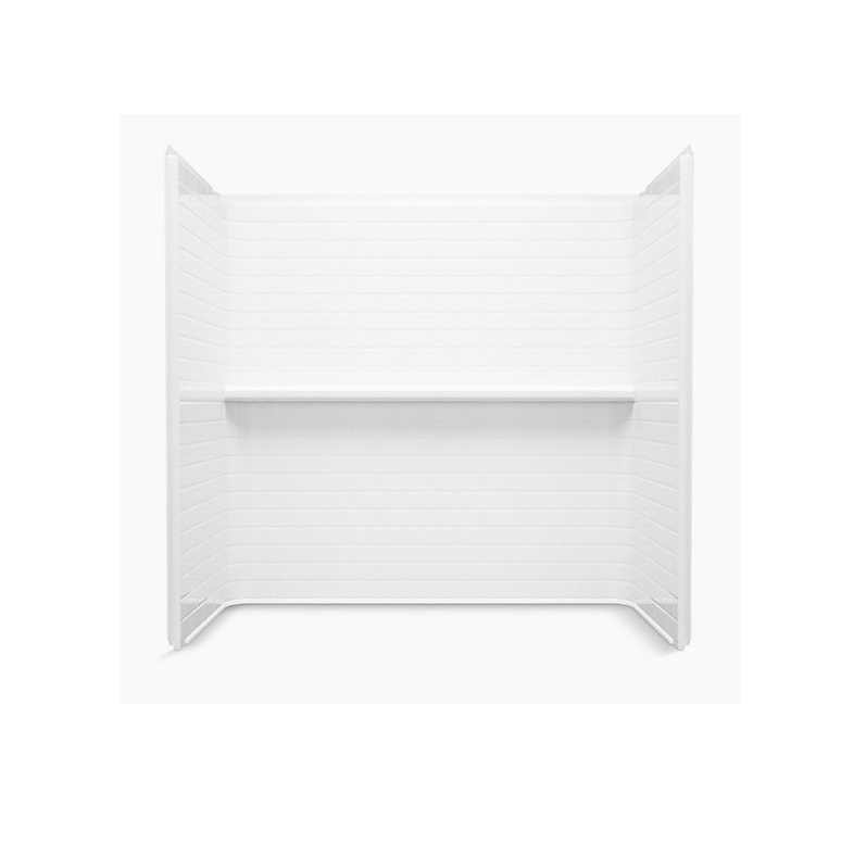 Traverse 60x32x58-1/4" Subway Tile Wall Set in White, AIP