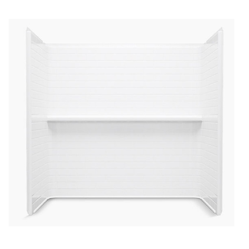 Traverse 60x30x58-1/4" Subway Tile Wall Set in White, AIP