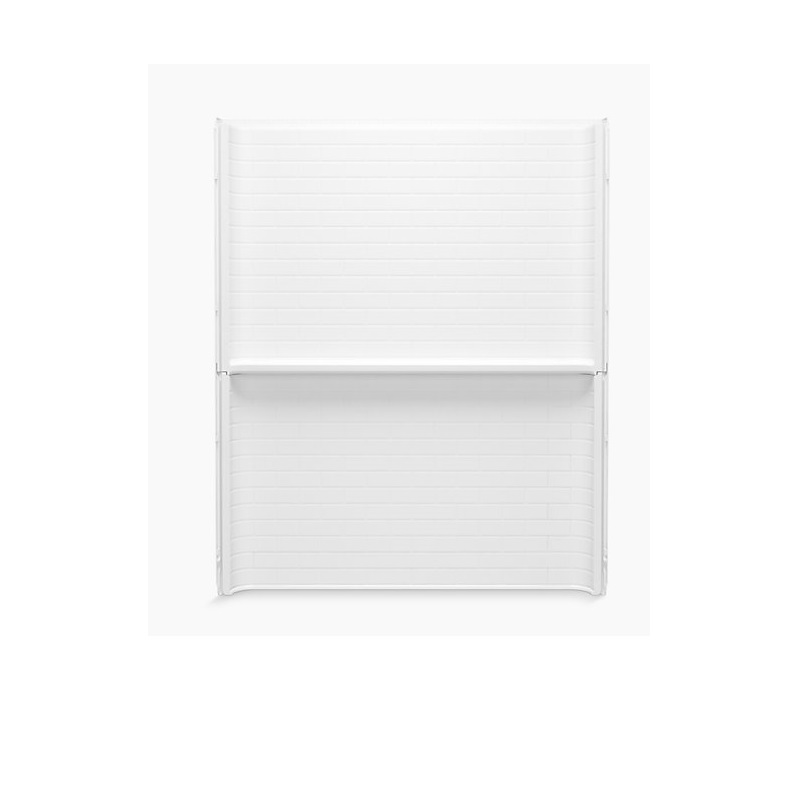 Sterling Traverse 60x72-1/4" Subway Tile Shower 2-Pc Back Wall Panel in White