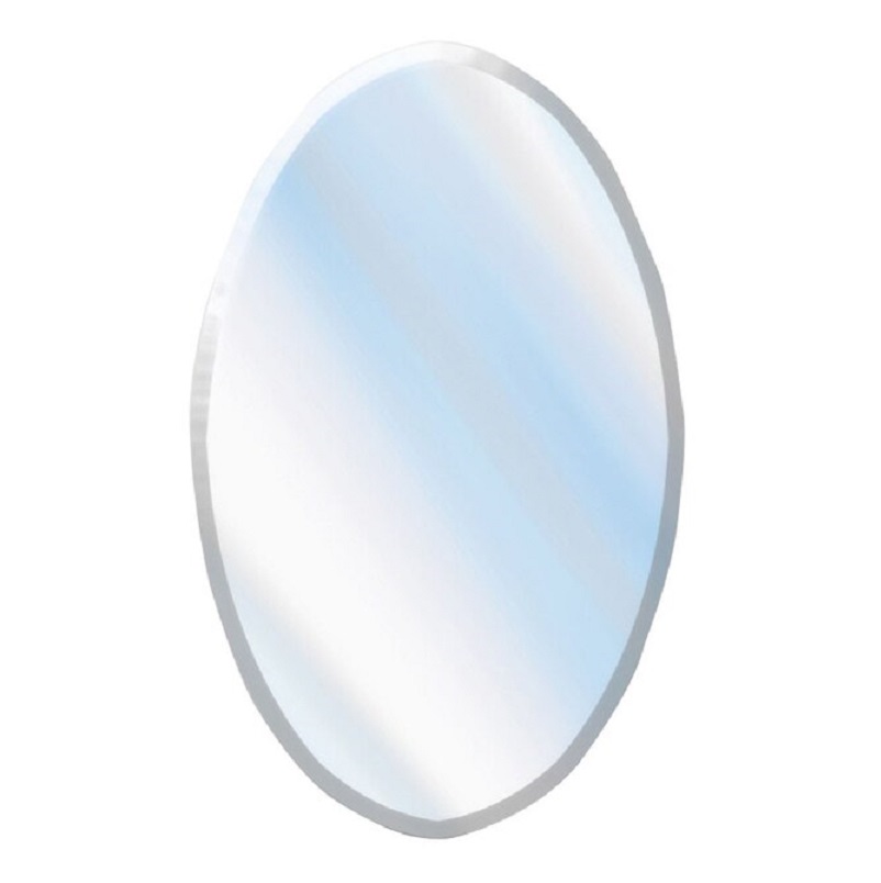 Oval Bathroom Beveled Mirror Frameless 21x31 w/Backer