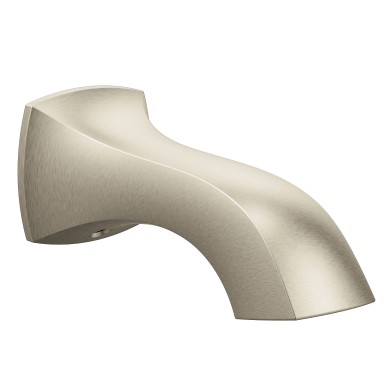 Voss 7-3/4" Non-Diverter Slip Fit Tub Spout in Brushed Nickel