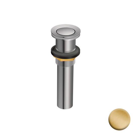 1-1/4" Push Button Bathroom Drain Assembly in Brushed Gold