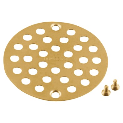 Round 4" Drain Cover w/Exposed Screw ion Brushed Gold