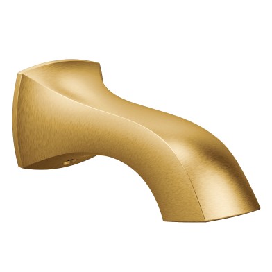 Voss 7-3/4" Non-Diverter Slip Fit Tub Spout in Brushed Gold