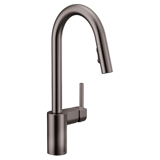 Align 1-Handle High Arc Pulldown Kitchen Faucet in Blk SS