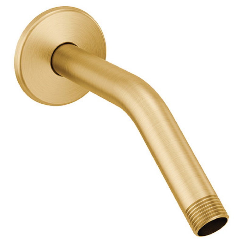 7-1/2" Wall Mount Shower Arm & Flange in Brushed Gold