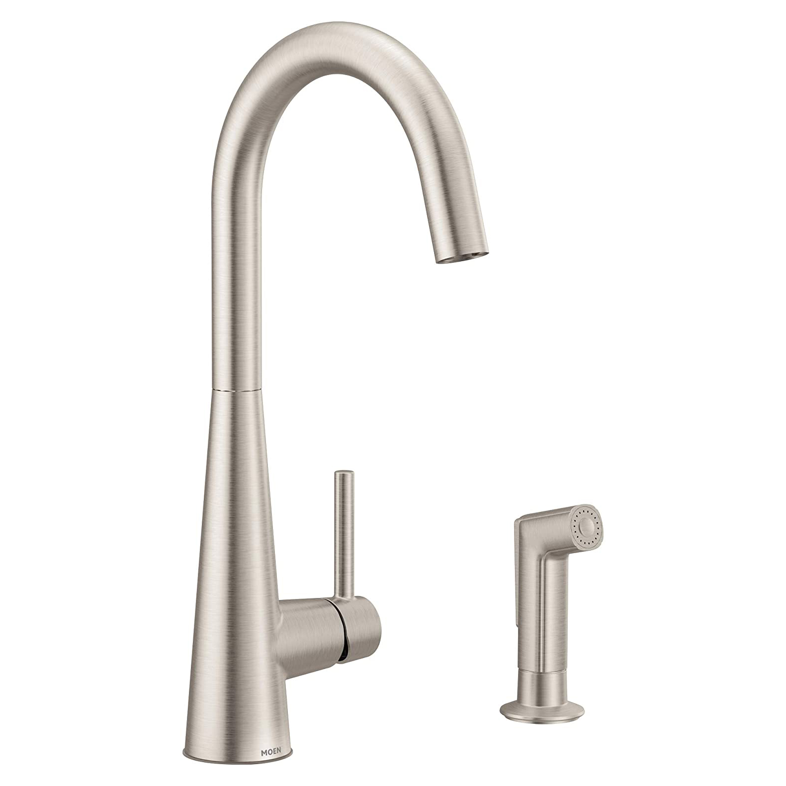 Sleek 1-Hndl High Arc Kitchen Faucet w/Side Spray, Stainless