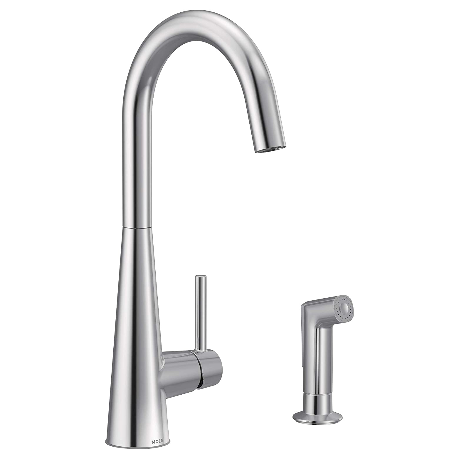 Sleek 1-Handle High Arc Kitchen Faucet w/Side Spray, Chrome