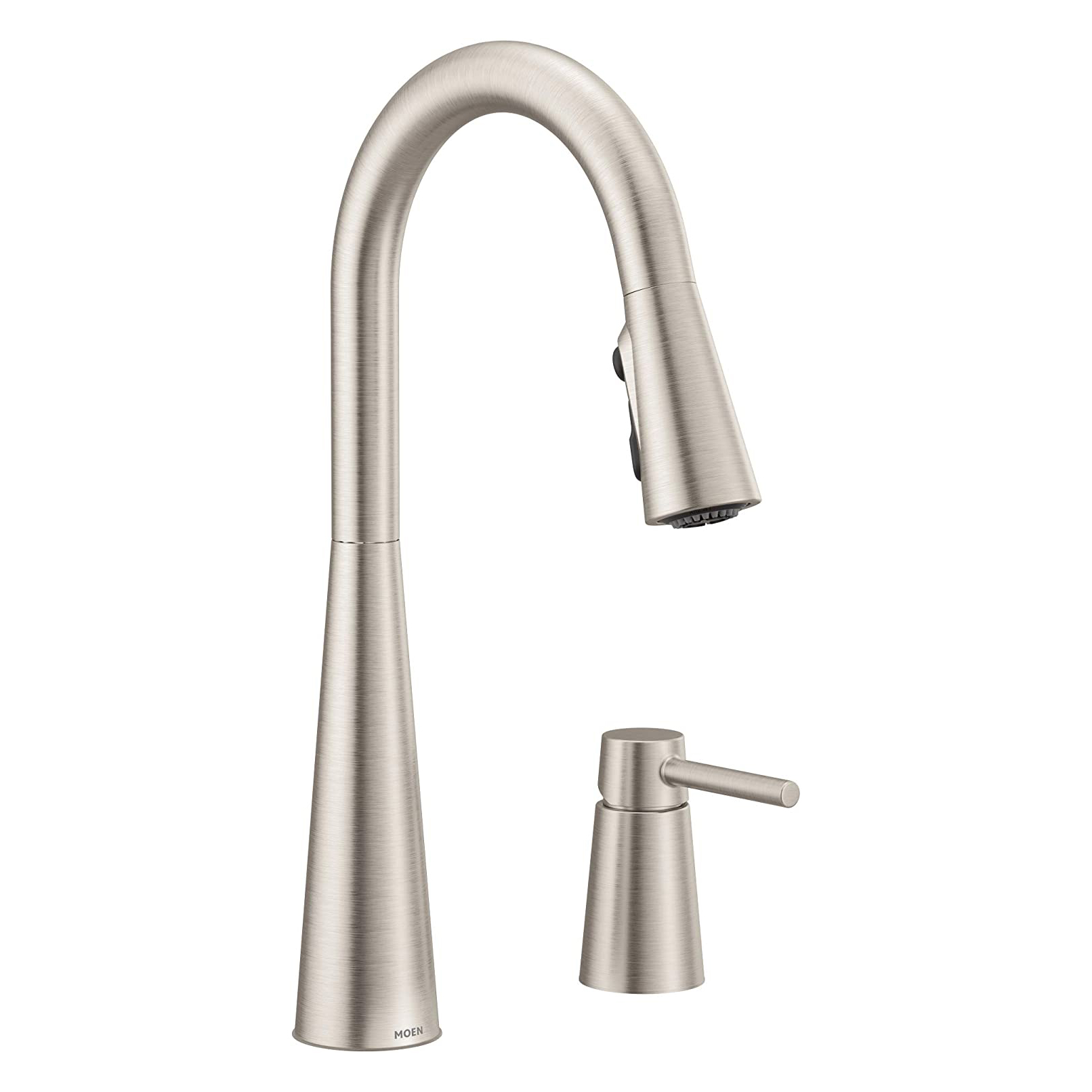 Sleek 2 Hole High Arc Pulldown Kitchen Faucet in Stainless