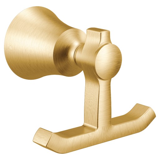 Flara Double Robe Hook in Brushed Gold