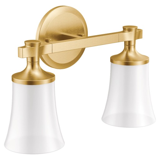 Flara Two Globe Bath Light in Brushed Gold