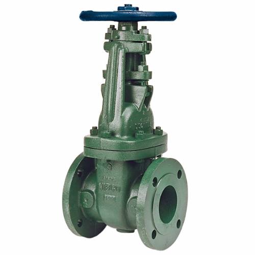 Gate Valve 2-1/2" Ductile Iron Class 150 Raised Face Flanges Outside Screw & Yoke Bolted Bonnet Solid Wedge Bronze Mounted  Max Pressure 285 PSI CWP non-shock,150 PSI Saturated Steam
