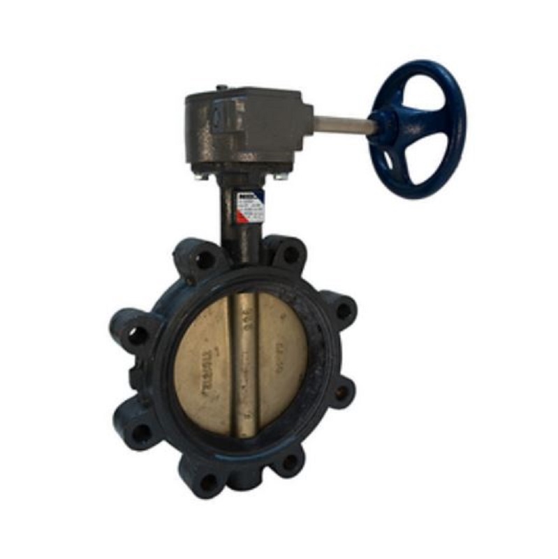 Butterfly Valve 4" Ductile Iron Lug Type EPDM Seat Aluminum Bronze Disc Gear Operated Handle Max Pressure 200 PSI